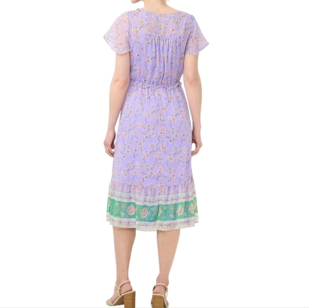 LC Lauren Conrad Flutter Sleeve Wrap Dress, Provencial, Plus Size 4X - Picture 3 of 6